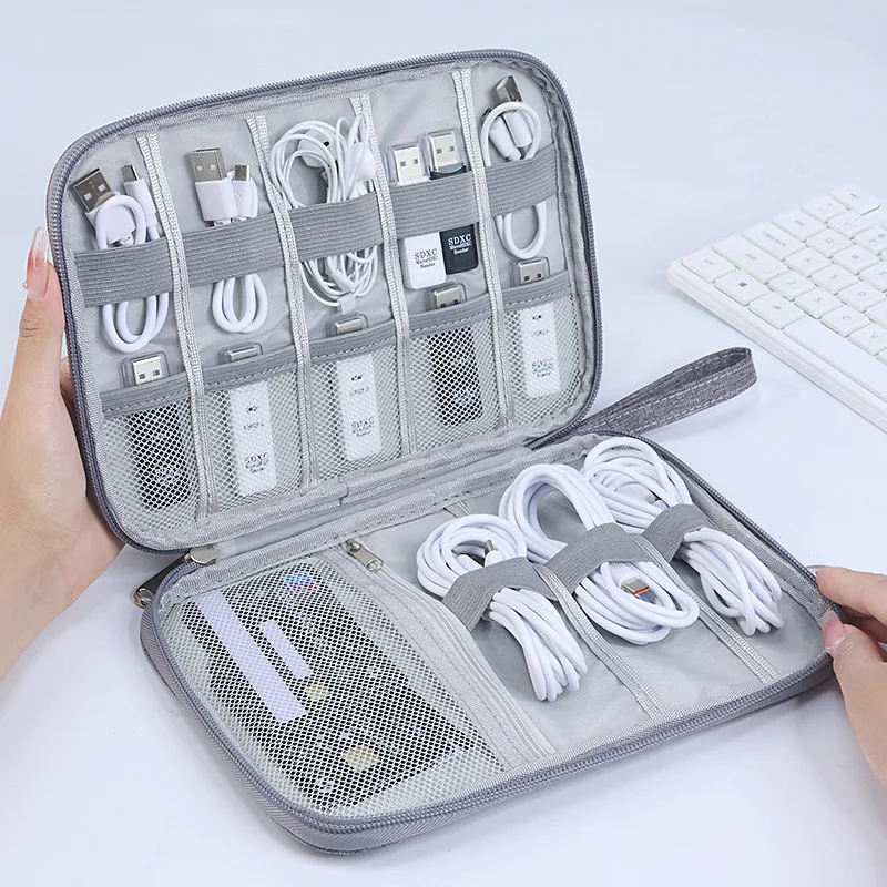 1pcs Portable Phone Cable Storage Bag Electronic Accessory Organizer Bag USB Data Cable Charger Plug Waterproof Organizer