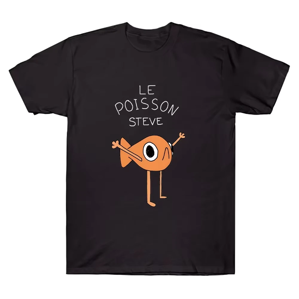 2026 New Cool Funny Fish Le Poisson Steve T Shirt Memes Cartoon Print Tops Cotton Merch Fashion Short Sleeve Round