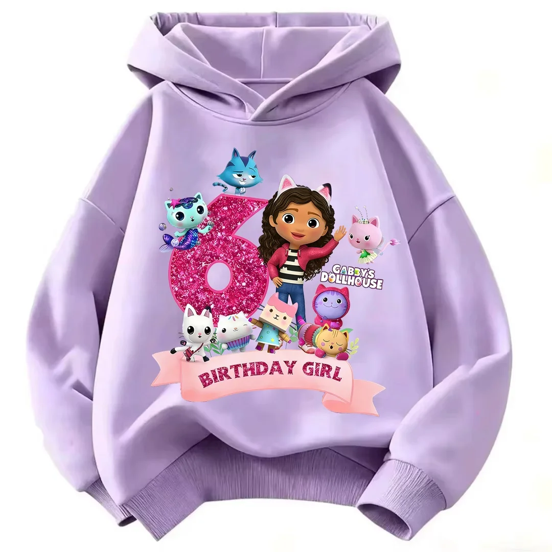 2026 Gabby Girl Cartoon Dollhouse Sweatshirt Autumn Children's Fashion Sweatshirt Children's Fashion Printed Clothing  Cute Top