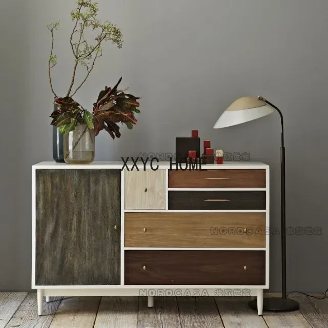 LBX Furniture Solid Wood European Style Entrance Mortise and Tenon Frame Structure Storage Cabinet