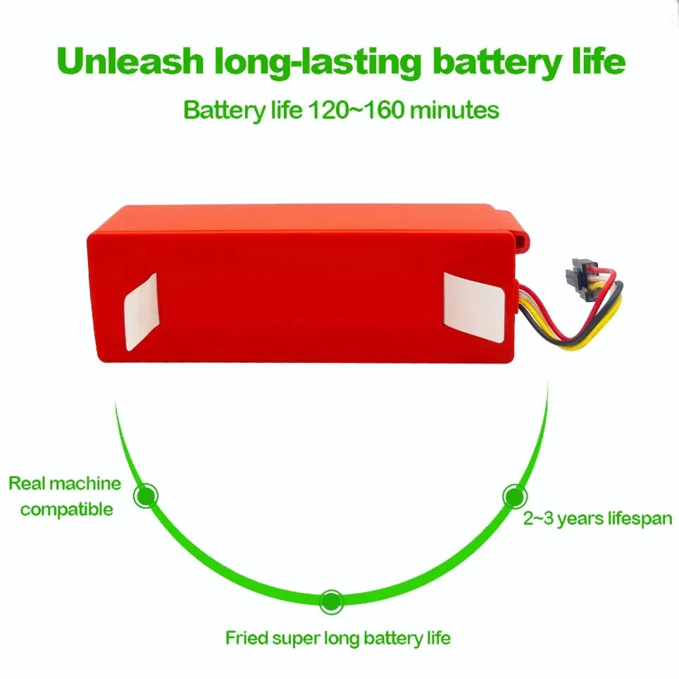 Imagem -02 - Xiaomi Robot Aspirador Bateria de Substituição Roborocks50 S51 S55acessórios Peças Sobressalentes 14.4v Li-ion 5200mah