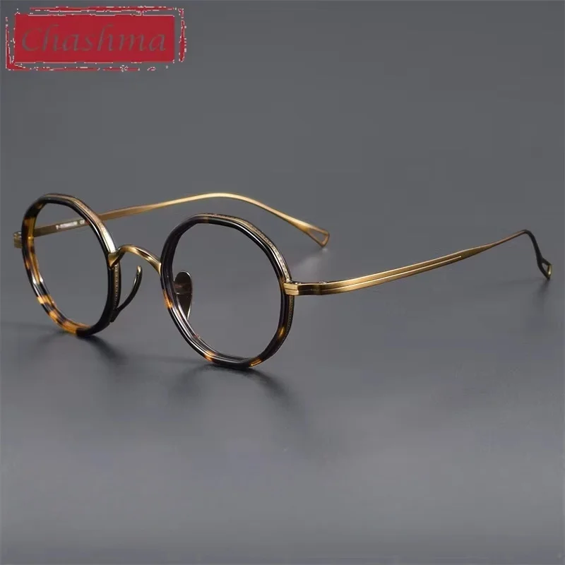 Chashma Acetate Titanium Glasses Men Eyewear Ready Prescription Glasses Rim High End Retro Frame Spectacle Myopic Glasses Women