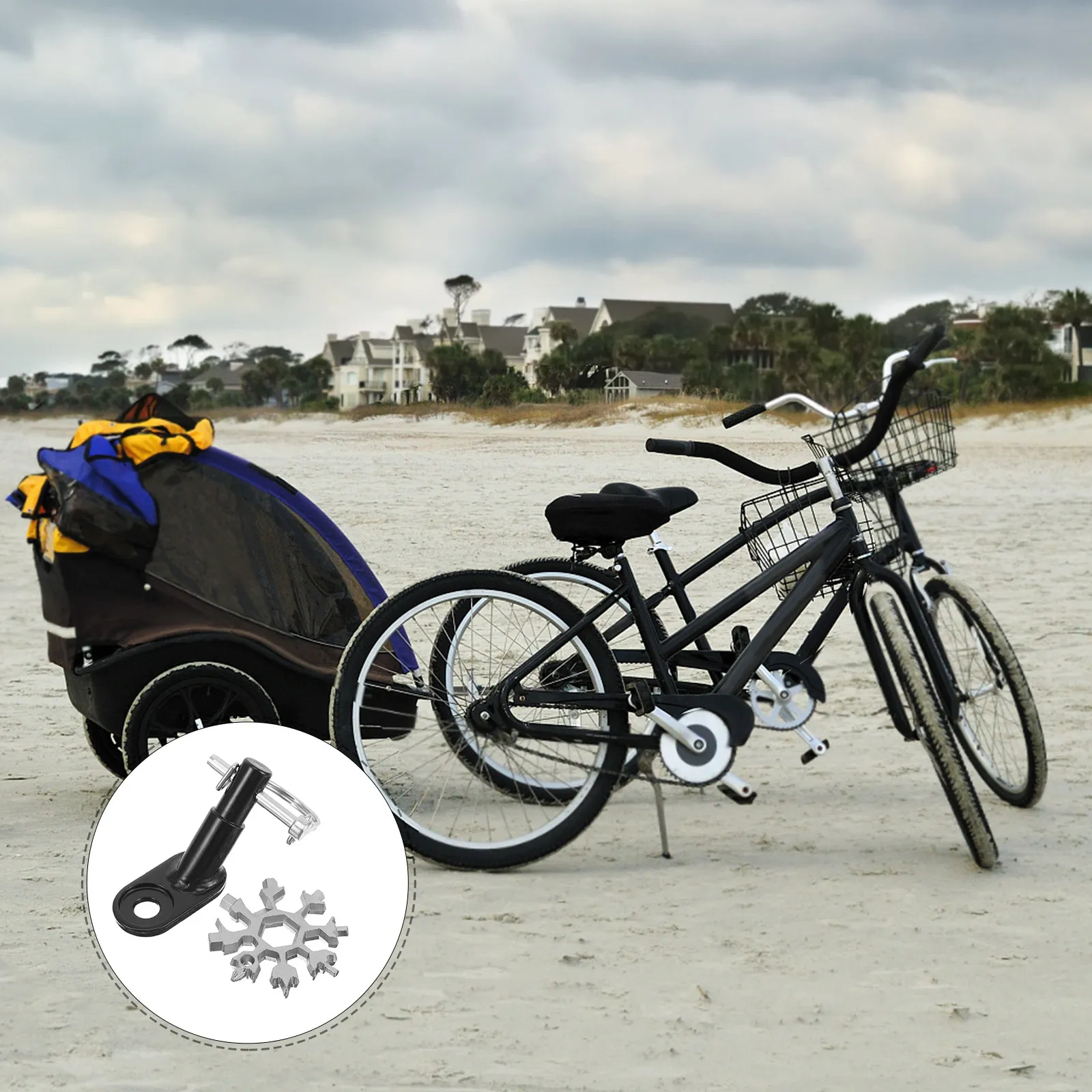 

Комплект соединителей для велосипедного прицепа из железа, сверхпрочные, для детских прицепов, адаптер для велосипеда, надежное крепление