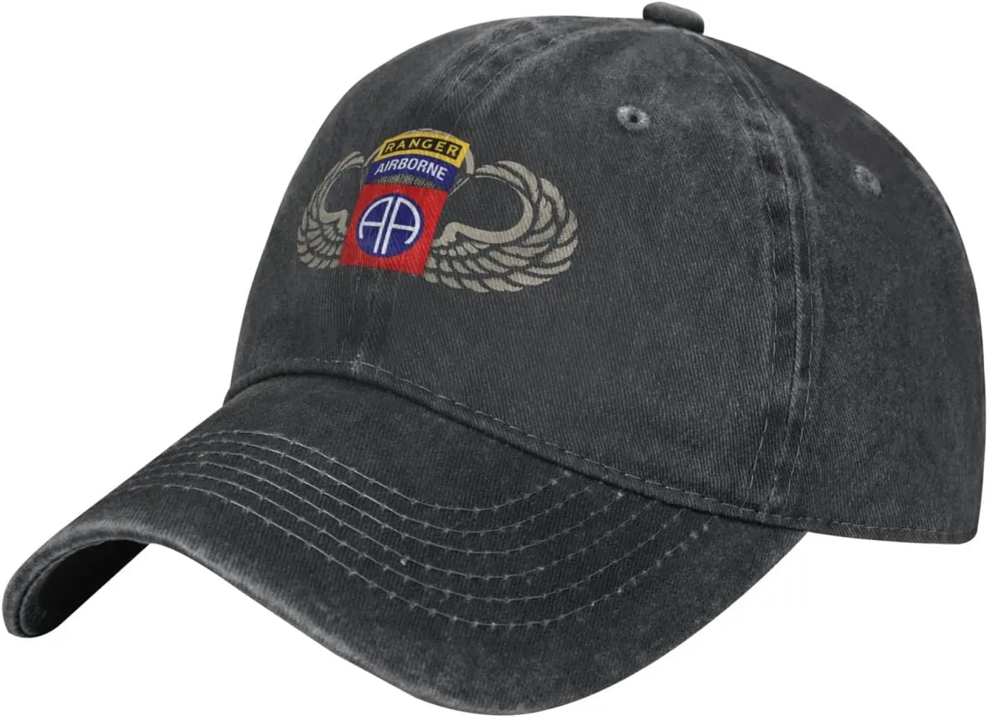 82nd Airborne Division with Ranger Cowboy Hats for Men Women, Adjustable Washed Baseball Cap