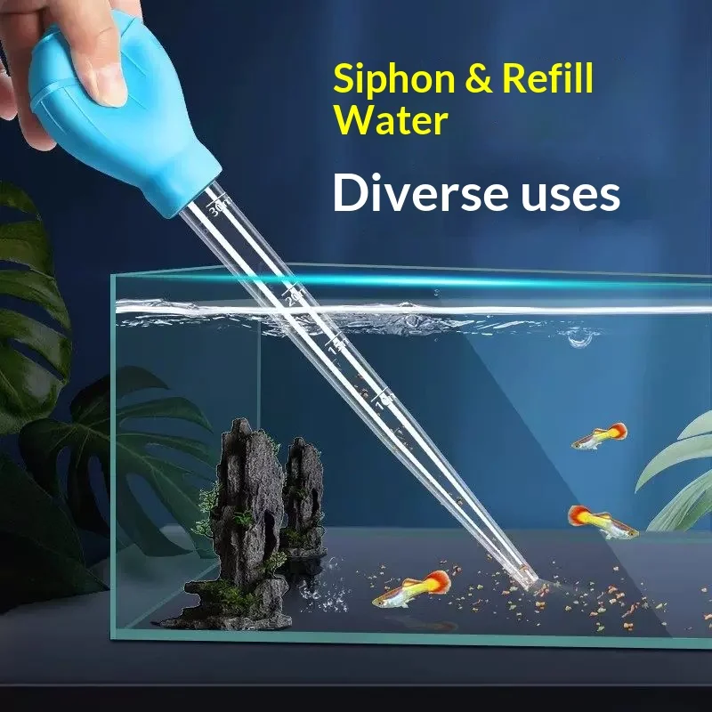 1/2PCS Aquarium Siphon Water Changer Fish Tank Cleaning Pipette Pump with Extension Tube Aquarium Pet Accessories