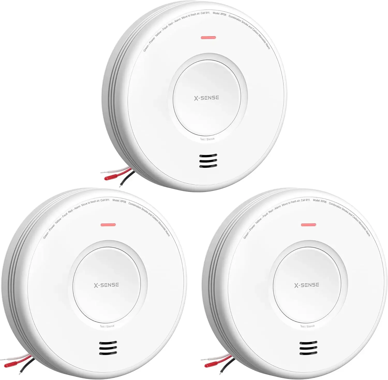 AC Hardwired Combination Smoke and Carbon Monoxide Detector, Hardwired Interconnected Smoke and CO Detector Alarm with