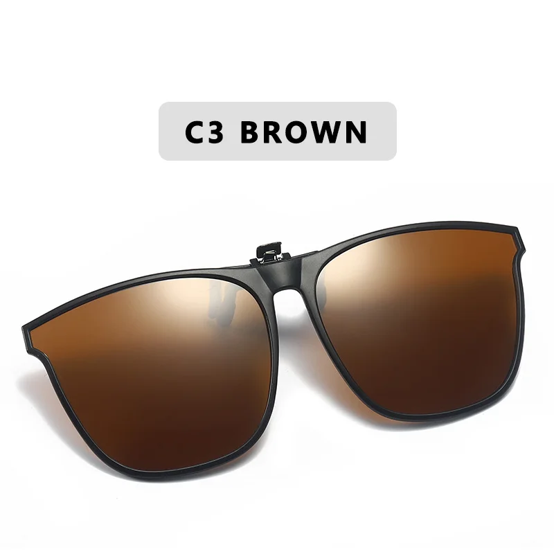 Polarisierte Clip Auf Sonnenbrille Männer Auto Fahrer Brille Nachtsicht Gläser Anti Glare Vintage Quadratische Gläser Oculos