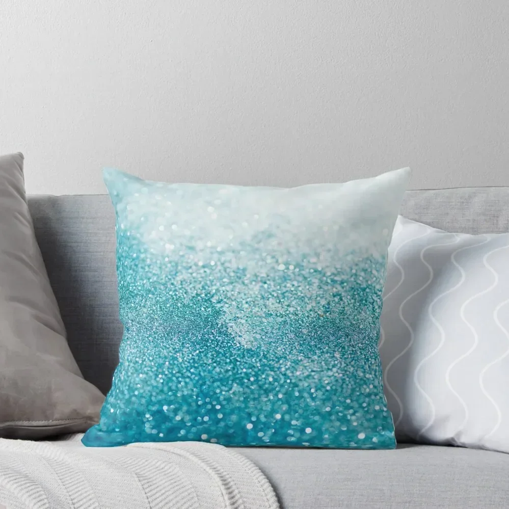 

Turquoise Blue Stardust Throw Pillow christmas cushions covers Decorative Cushion bed pillows Pillows Aesthetic pillow