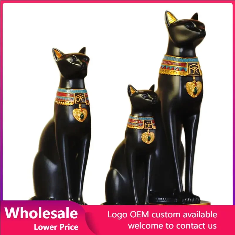 

Home Decoration Resin Gift Craft European Egypt Cat Creative Modern Arts Home Furnishing Livingroom TV Cabinet Animal Statues