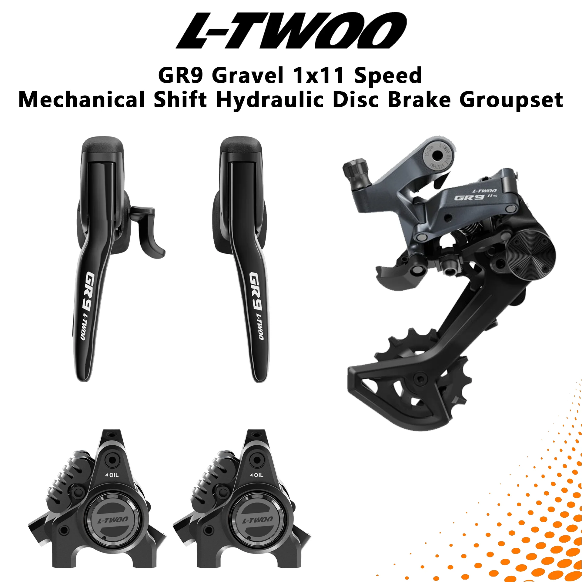 LTWOO GR9 1x11 Speed Hydraulic Disc Brake Gravel Groupset Shifter Lever Rear Derailleur Brake Calipers