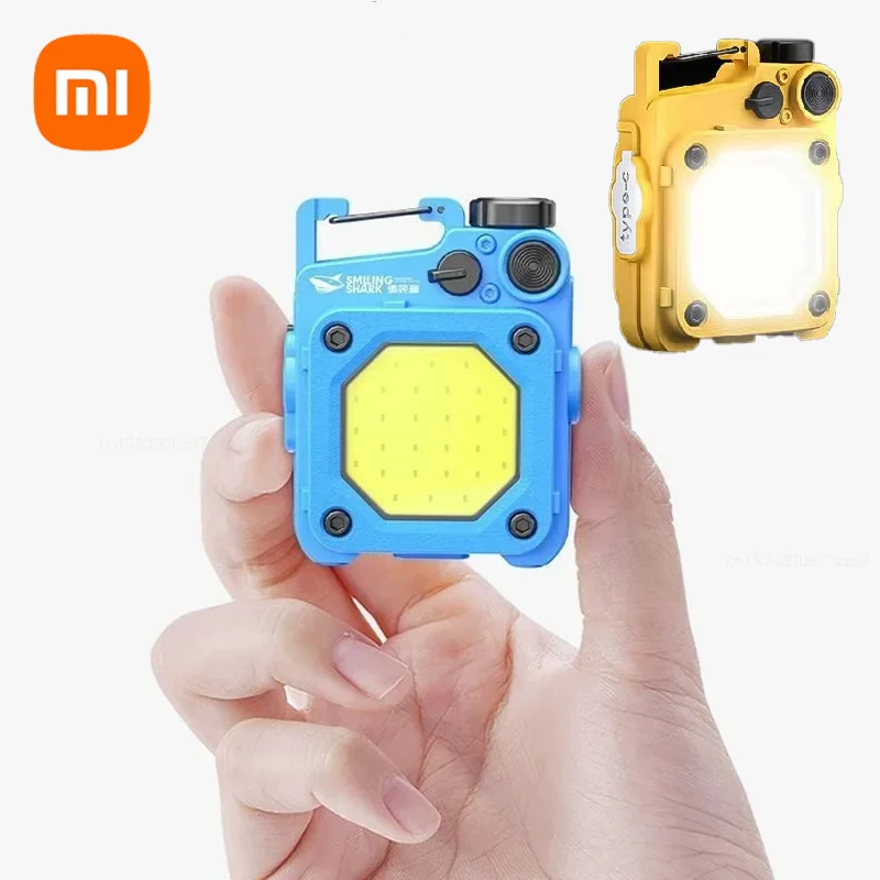 Xiaomi Mini Flashlight Keychain Light Bright COB Lights USB Rechargeable Work Lights Fishing Lanterna with Magnet Built-in Power