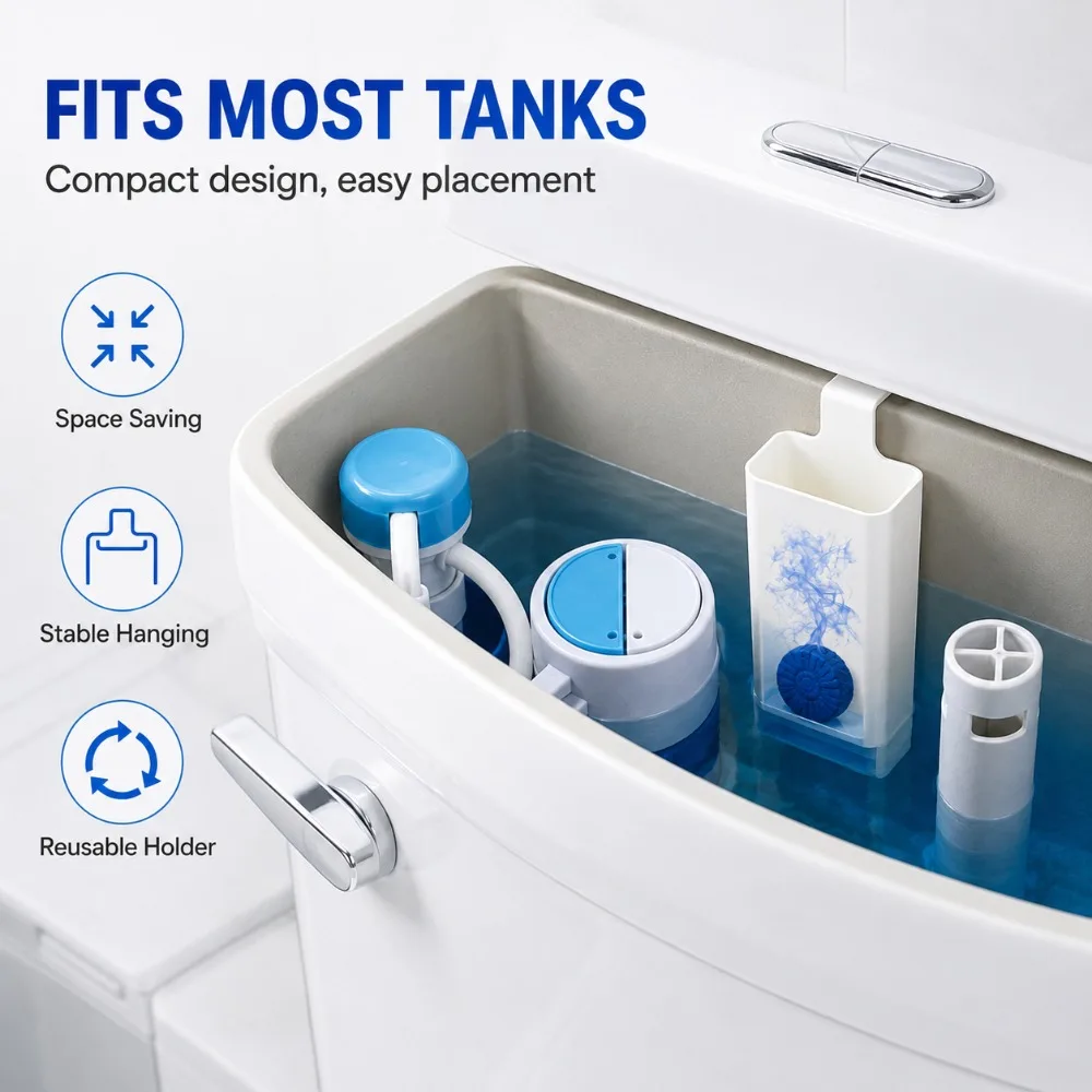 Slow Release Toilet Bowl Cleaner Dispenser Hanging Buffer Box for Bathroom Deodorizer and Freshness Maintenance