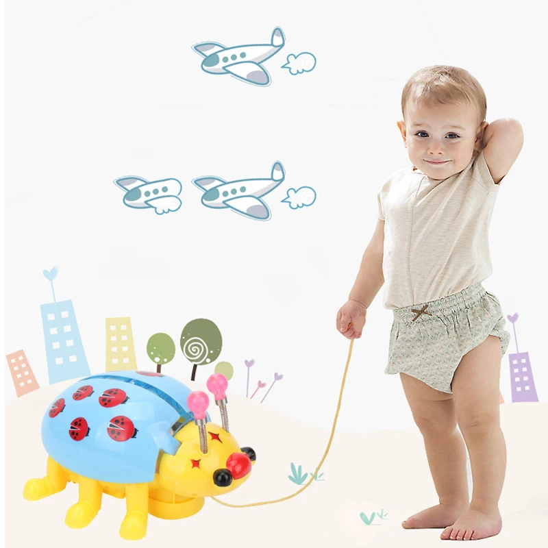 Jouet électrique CÔTÉ cinelle mignonne pour enfants, ficelle de nervure, marche électrique, jouet d'insecte, comparateur de couleurs, lumières musicales, jouets lumineux pour tout-petits