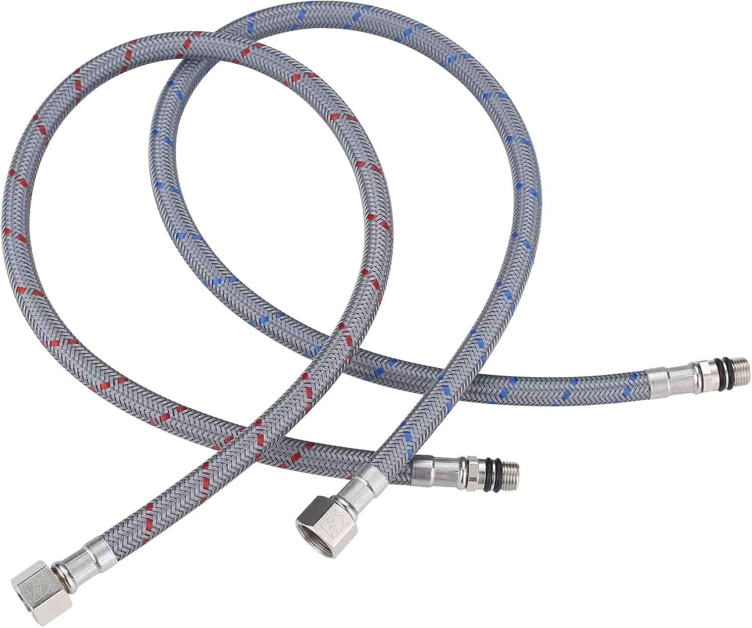 

20" Braided Nylon Faucet Supply Line, 3/8" F x M10 Connector, 1 Pair