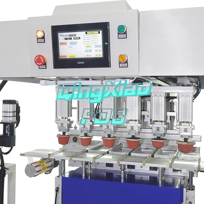 Multi Axis Six Color Independent Print Head Servo Shuttle Self Cleaning Robot  Pad Printing Machine  Router Light  Cat Equip FOB
