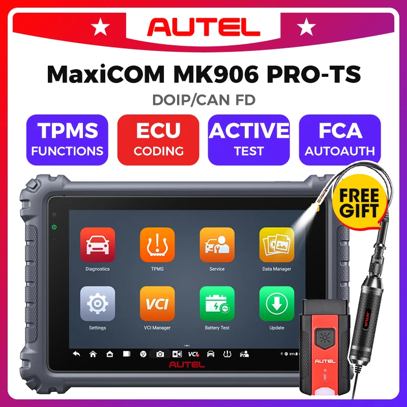 Autel-herramienta de diagnóstico automotriz MK906 pro-ts TPMS, herramienta de codificación de llaves, actualización MS906 pro-ts MS906TS