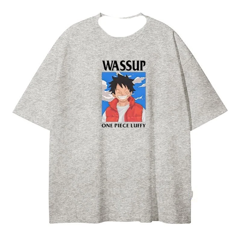

One Piece T-shirt for Children Luffy Tee Top Boys Anime Clothes Trendy Print Short Sleeve Comfortable Base Clothing Gift