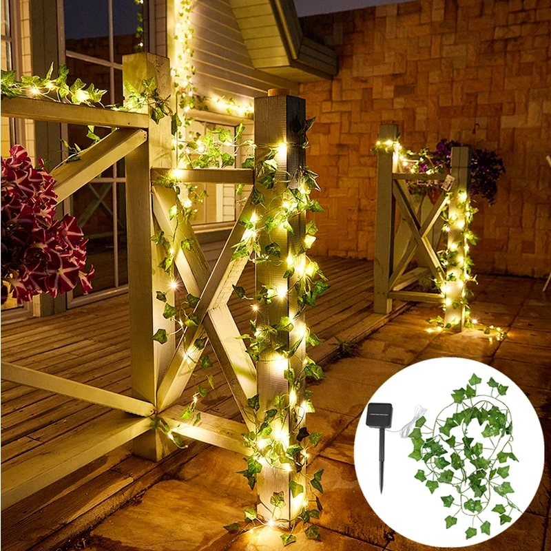 10M/5M/2M Solar Lights Maple Leaf Fairy Lights  LED Waterproof Outdoor Garland Solar String Lights Christmas Garden Decoration