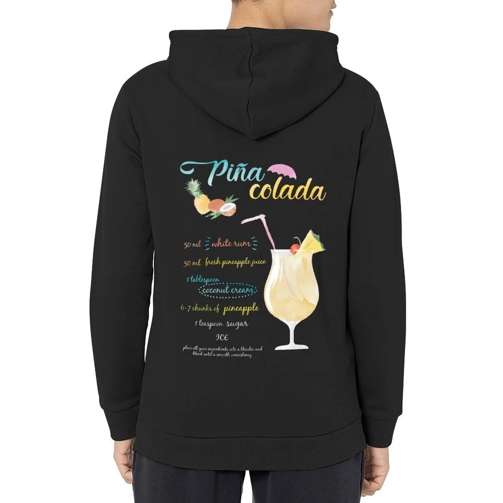 

Pina colada watercolour Hoodie hooded shirt autumn new products men's clothing men clothing new hooded tee