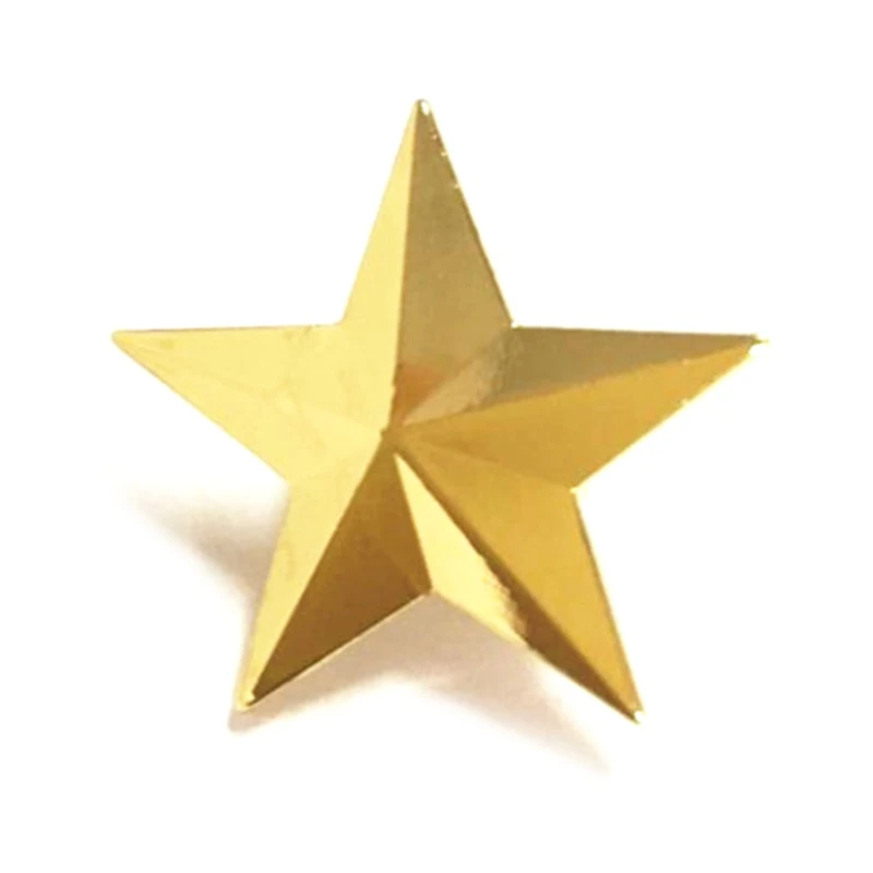 Fancy Alloy Star Brooch Lapel Pin Shirt Collar Pin 5 Point Gold Badge Star Shaped Lapel Pins Badges Clothes Scarf Decor