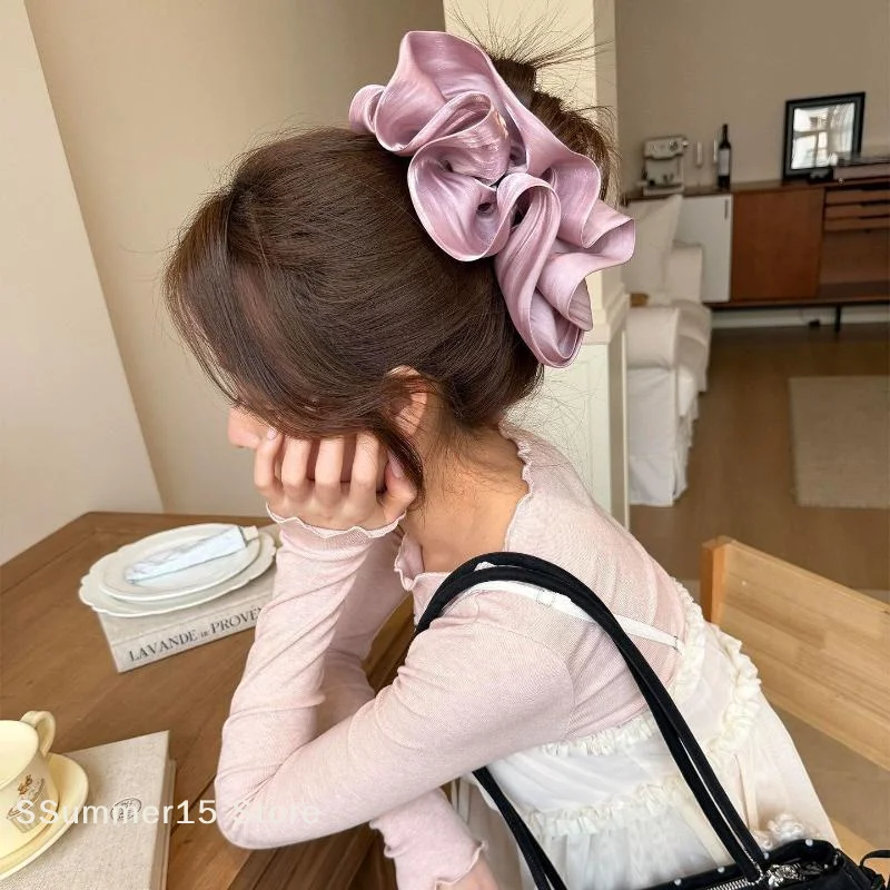 【R】Big Bow Hair Claw Clip for Women Girls, Chic Ponytail Crab Hairpin Claw, Elegant Barrettes Headwear Hair Accessories Gift view 2