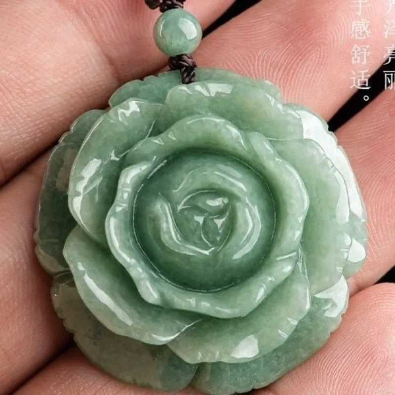 

Новое нефритовое ожерелье с пионом, женское ожерелье с нефритовым цветком, цепочка для свитера, аксессуары