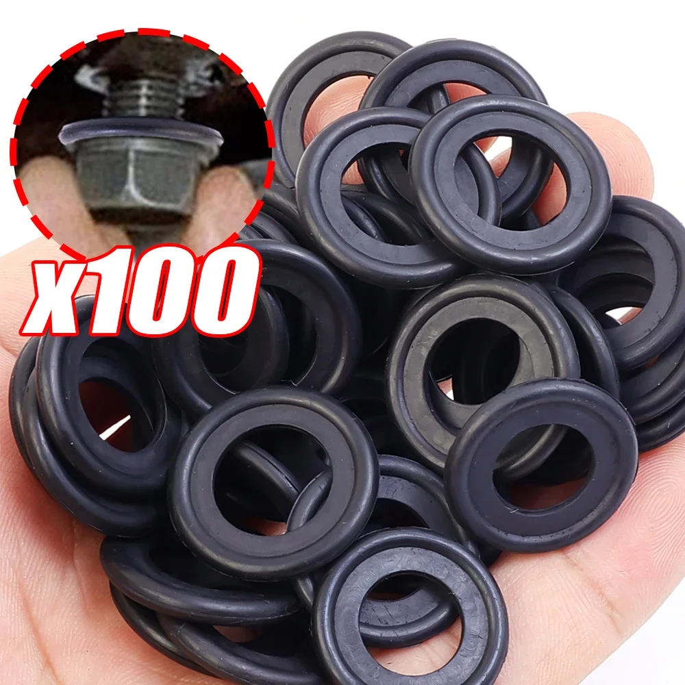 M12 M14 Oil Drain Plug Gasket Universal Nitrile Rubber Car Engine Oil Pan O-Ring Sealing Washer Parts for Buick Chevrolet Ford