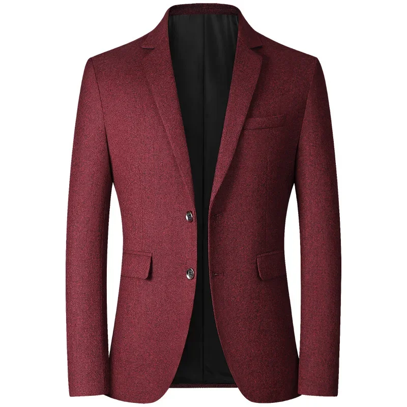 BROWON Brand Business Casual Jackets for Men Spring and Autumn Solid Color Turn-Down Collar Suits Blazer 2025 Wedding Blazer Men