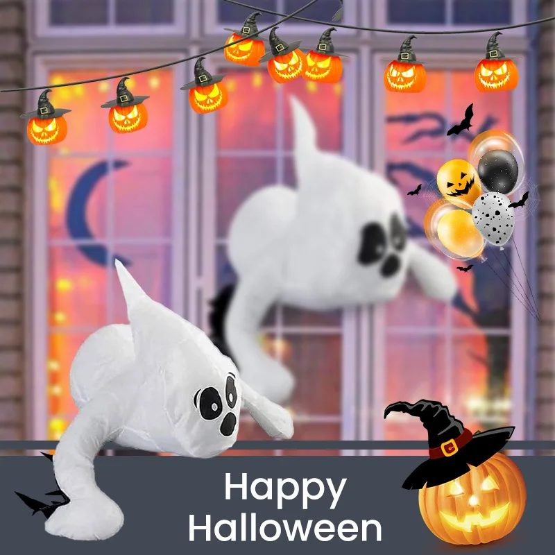 Halloween Cute Ghost Break The Window Decor Prop Adorable Window Crasher Flying Ghosts Outdoor Indoor Decorations Party Ornament