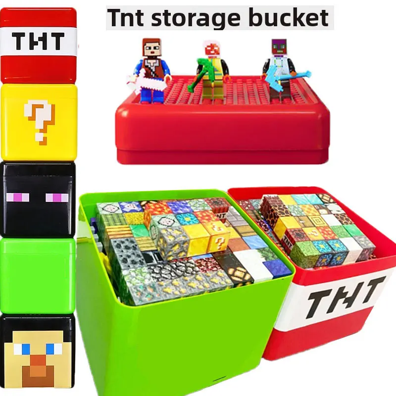 Pudełko do przechowywania TNT, magnetyczne klocki konstrukcyjne, pojemnik na przekąski, plastikowy organizer, zabawki do samodzielnego montażu dla dzieci, prezenty.