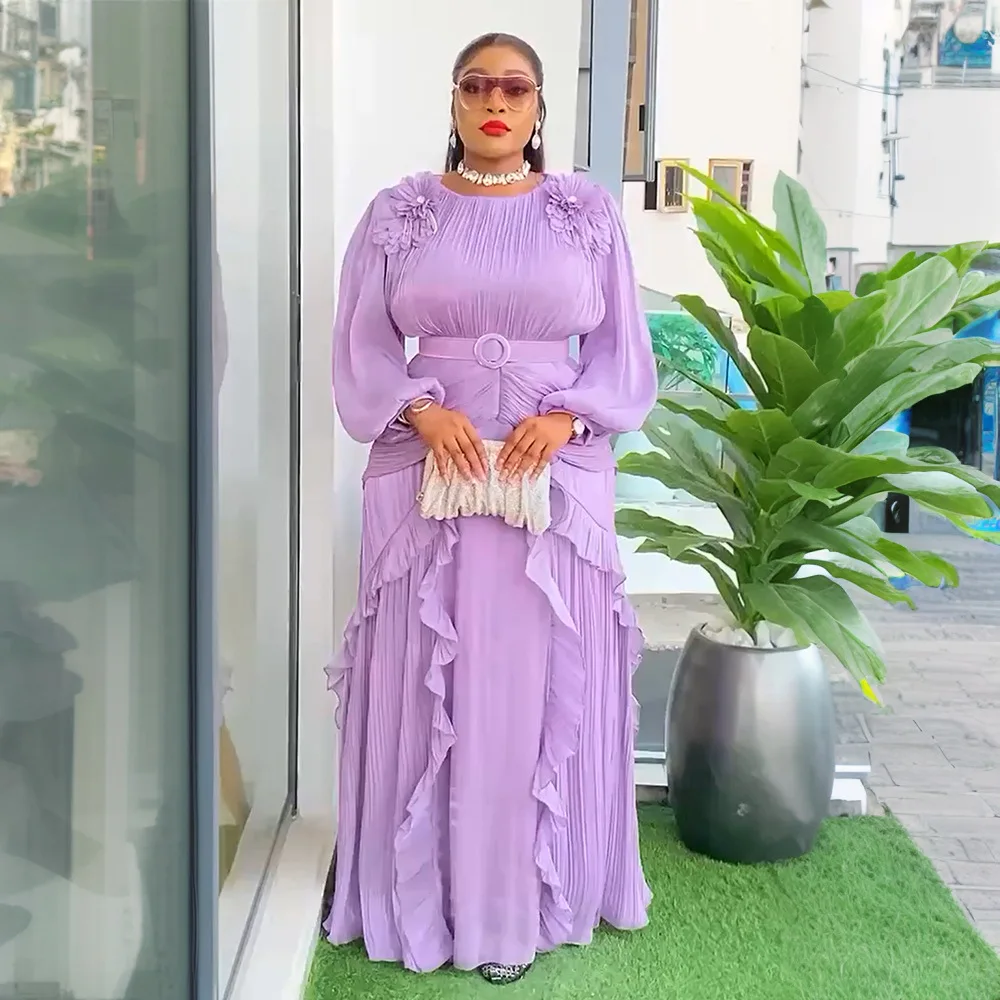 

2025 Elegant Women African Flower Evening Dresses for Women Plus Size Wedding Party Gown Ankara Dashiki Africa Clothing Outfits