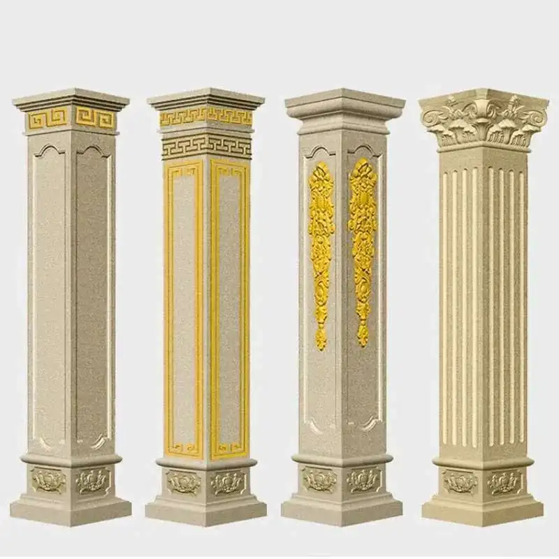 

Nordic Villa Exterior Wall Garden Decorations Thickened ABS Square Roman Column Molds Gate Cement Square Column Building Decor M