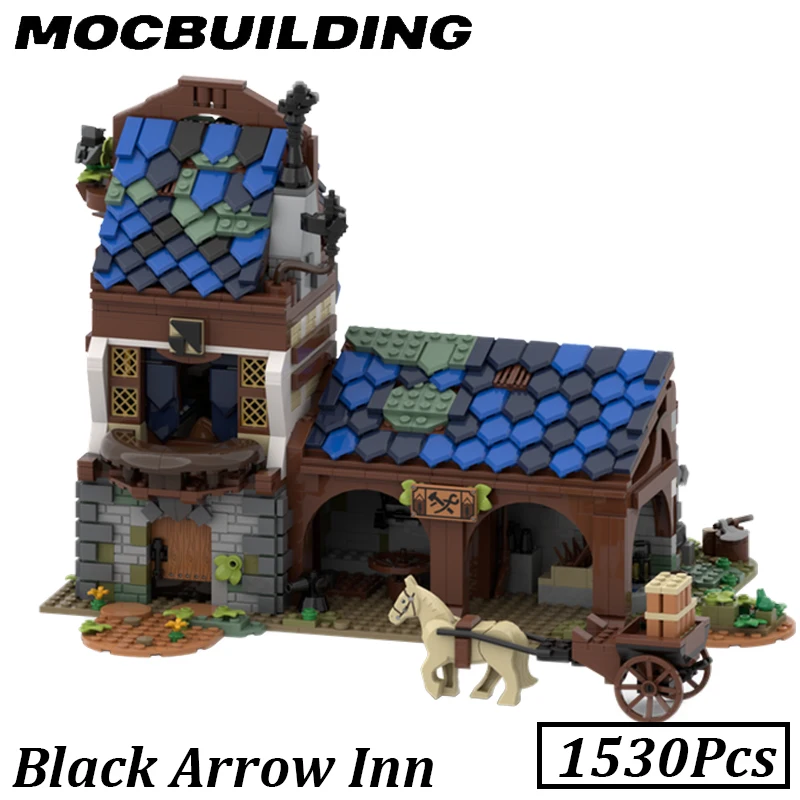 Medieval Series Town Model Creative Building Blocks House Bricks Horse Carriage DIY Toys Gifts Display Construction Christmas