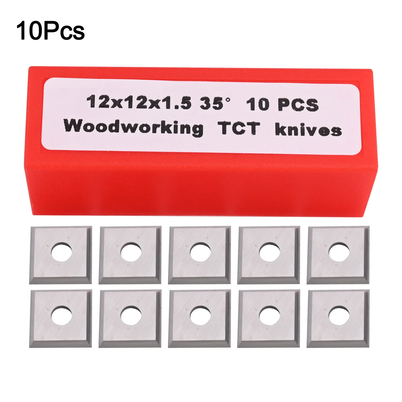 10pcs/set Square Corners Carbide Inserts 4 Edges 12x12x1.5mm Replacement Planer With Plastic Container CNC Tools Accessories