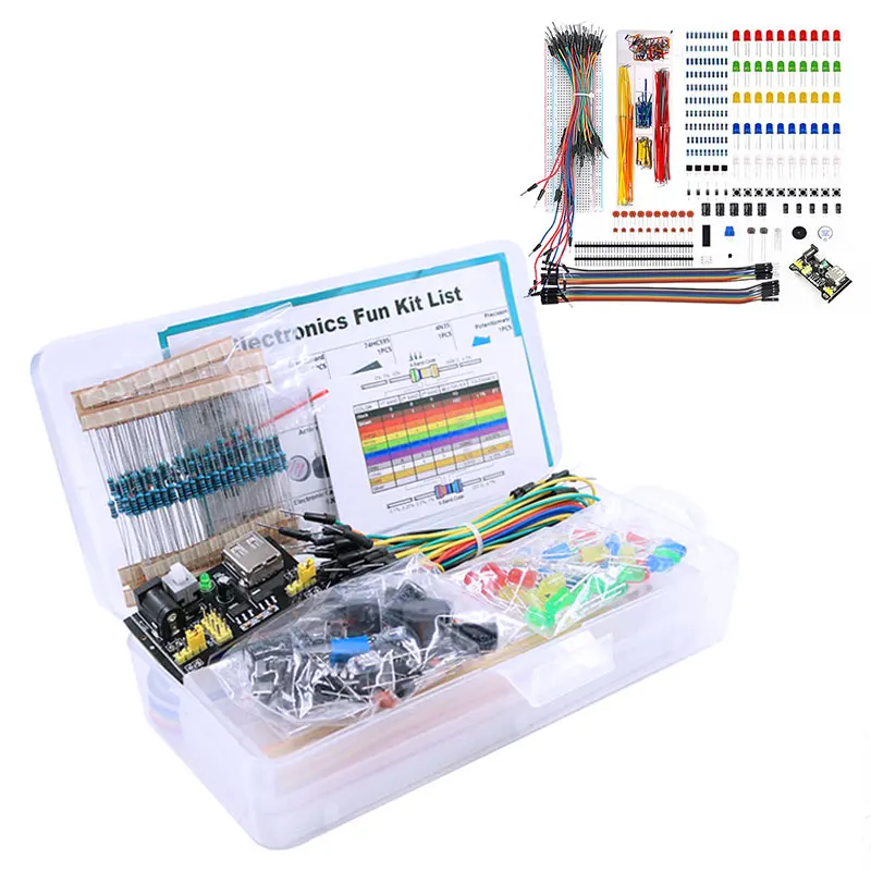 Imagem -02 - Diy Electronic Project Starter Kit com Caixa Arduino Uno r3 Conjunto de Componentes Eletrônicos Breadboard 830 Tie Points