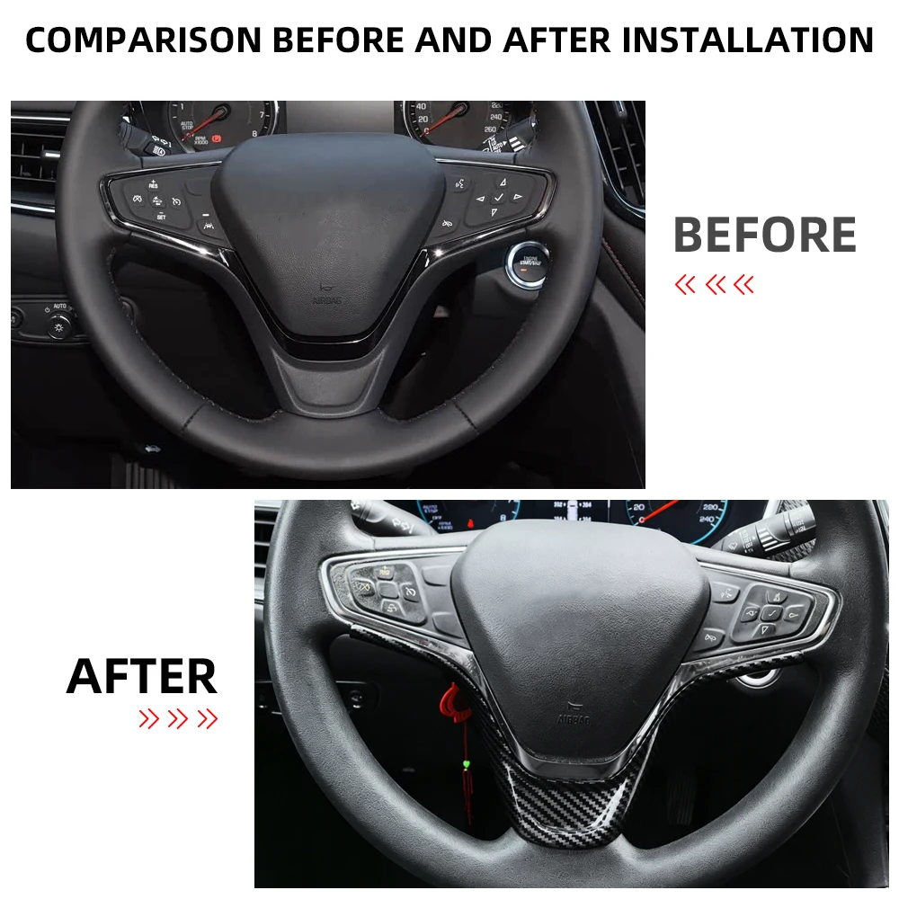 For Chevrolet Equinox 2017 - 2020 2021 2022 2023 Steering Wheel Panel Trim Cover Decoration Sticker Trim Interior Accessories