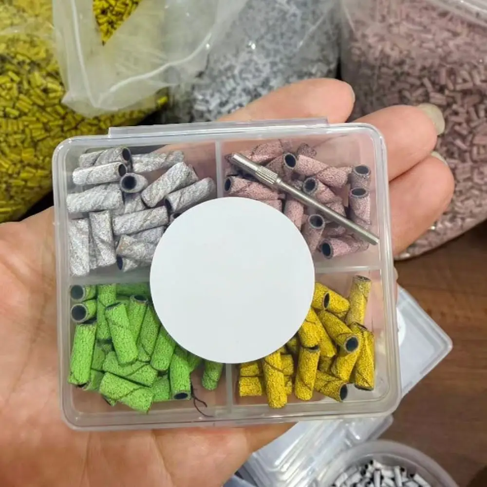 Manicure Sanding Bands Case Transparent Organizer For Nail Drill Bits Salon Essential Tool Storage Box Efficient Holder