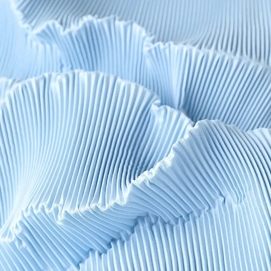 Plain Pleated Fabric Designer By Meter for Wedding Decoration Skirts Upholstery Sewing Fashion Dress Cloth Breathable Black Blue