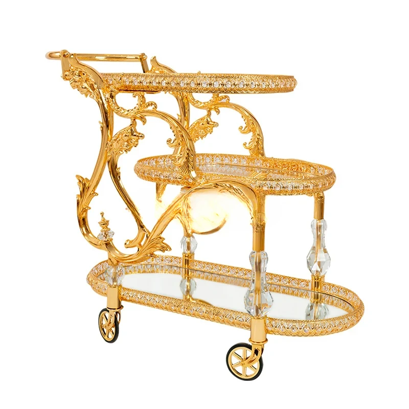 

Delivery car diamond cutting technology, high-end two-layer or three-layer gold-plated copper dining car for families