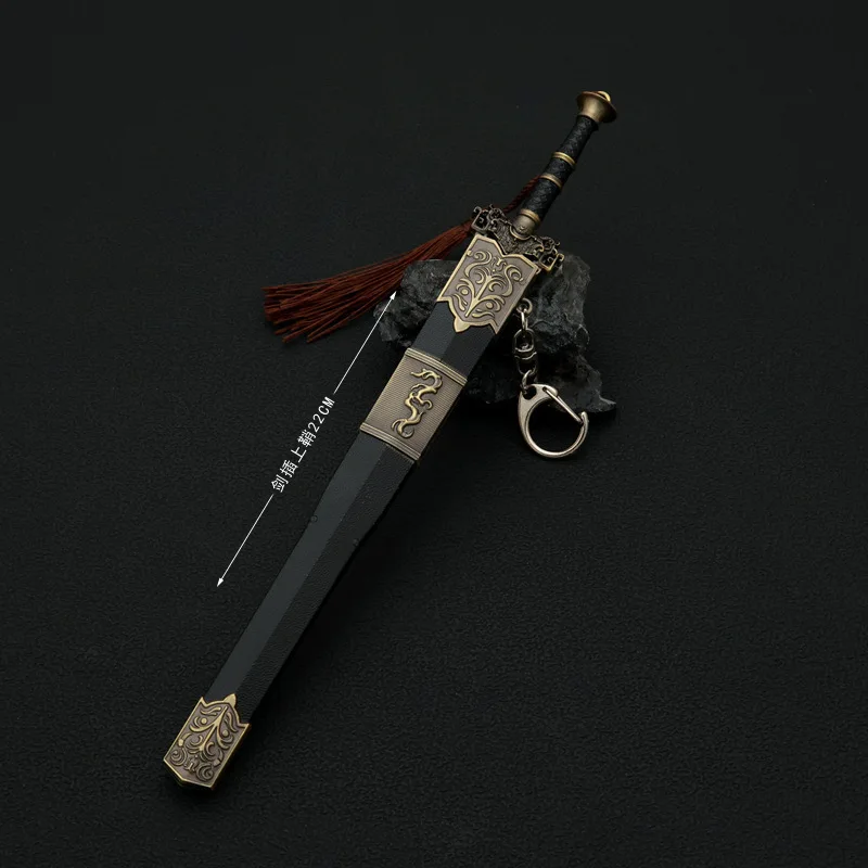 Arma fría antigua de China de 22cm, espada Taia, Cosplay Katana, modelo de arma sin filo de Metal, manualidades coleccionables, adornos, regalos, juguetes