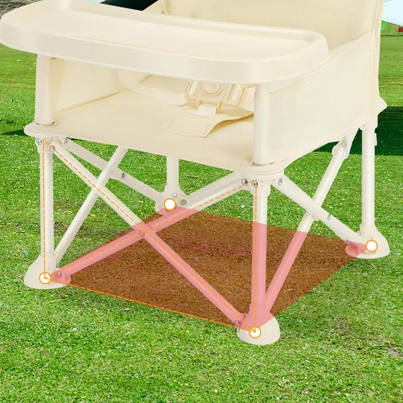 Folding Baby Dining Chair With Parasol Tray For Camping Baby Booster Chair Portable Beach Picnic Feeding Chair For Camping Baby