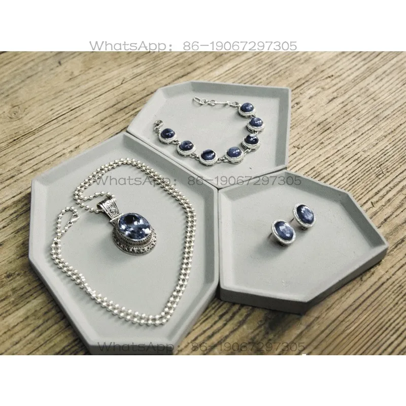 Cement flower and fruit plate, handmade jewelry, cosmetics tray, storage tray, modern and simple