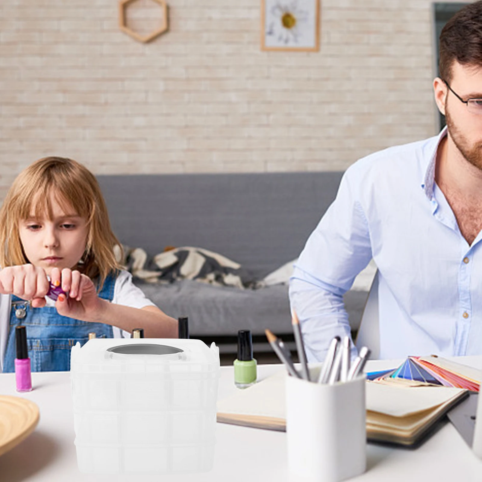 

2 шт., прочная ручка, ящик для инструментов для дизайна ногтей, портативный органайзер для хранения маникюра, чехол для гель-лака для ногтей, салон, домашняя ручка, ящик для инструментов