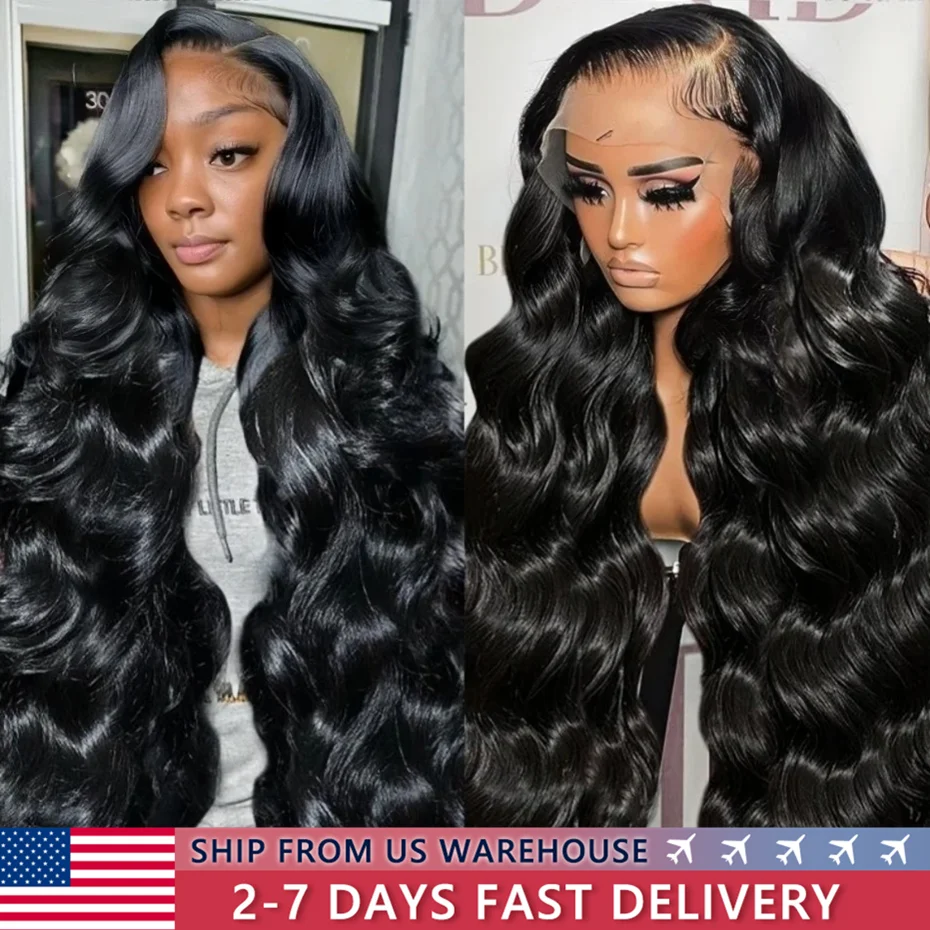 13x6 Lace Frontal Wig Human Hair 30 Inch 13x4 Transparent Lace Front Preplucked Black Body Wave Human Hair Wigs For Women Bling