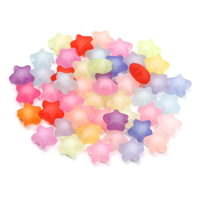 الخرز الفضفاض غير المستقر لصنع المجوهرات ، هدايا تصنعها بنفسك ، أساور ، أقراط ، سلاسل مفاتيح ، نجمة ، ألوان مختلطة ، 11: 50 أكريليك