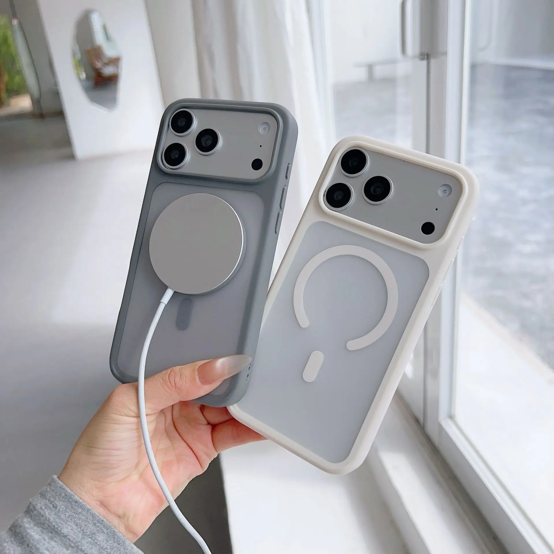 Magnetische Matte Hülle für MagSafe iPhone 17 Pro Max Air 17E 16E 16 Plus 15 14 13 12 11 Mag Safe Durchsichtige Stoßfeste Handyhülle