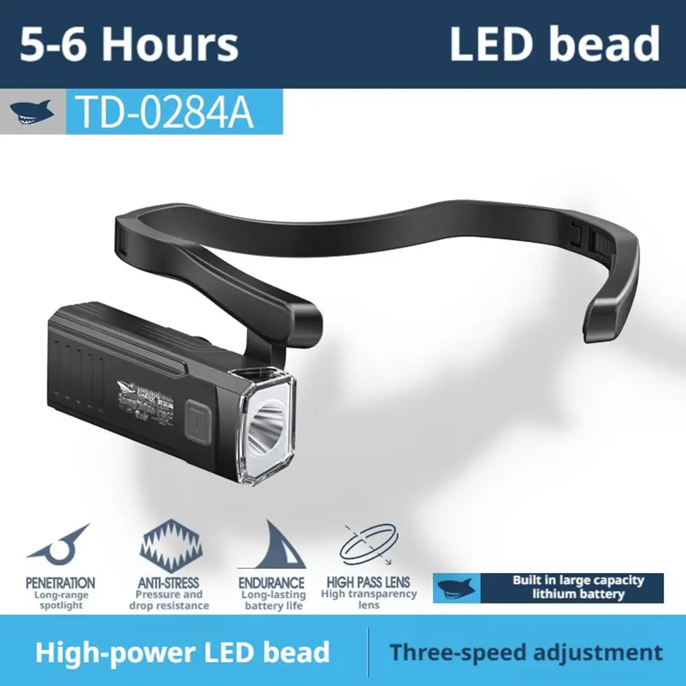 Ear Clip Headlamp USB Rechargeable LED Head Flashlight, Waterproof Hands-Free Light for Running, Cycling, Fishing & Outdoor