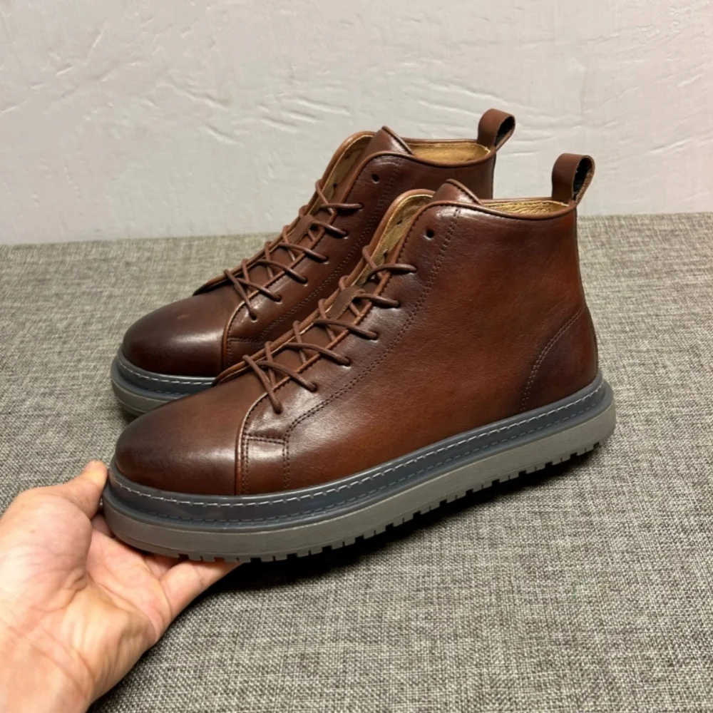 

New high-top shoes - fashionable casual shoes for men - padded and warm cotton shoes for men - short boots for men