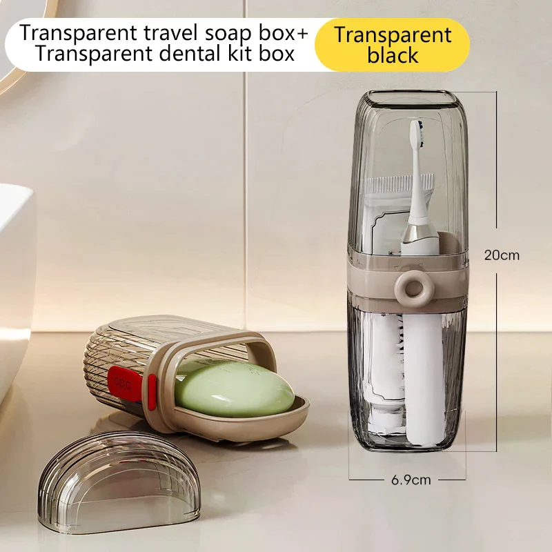 2 قطعة/المجموعة المحمولة فرشاة الأسنان صندوق تخزين البلاستيك علبة الصابون للسفر الحاويات طبق صينية مجموعة أدوات الزينة لوازم السفر