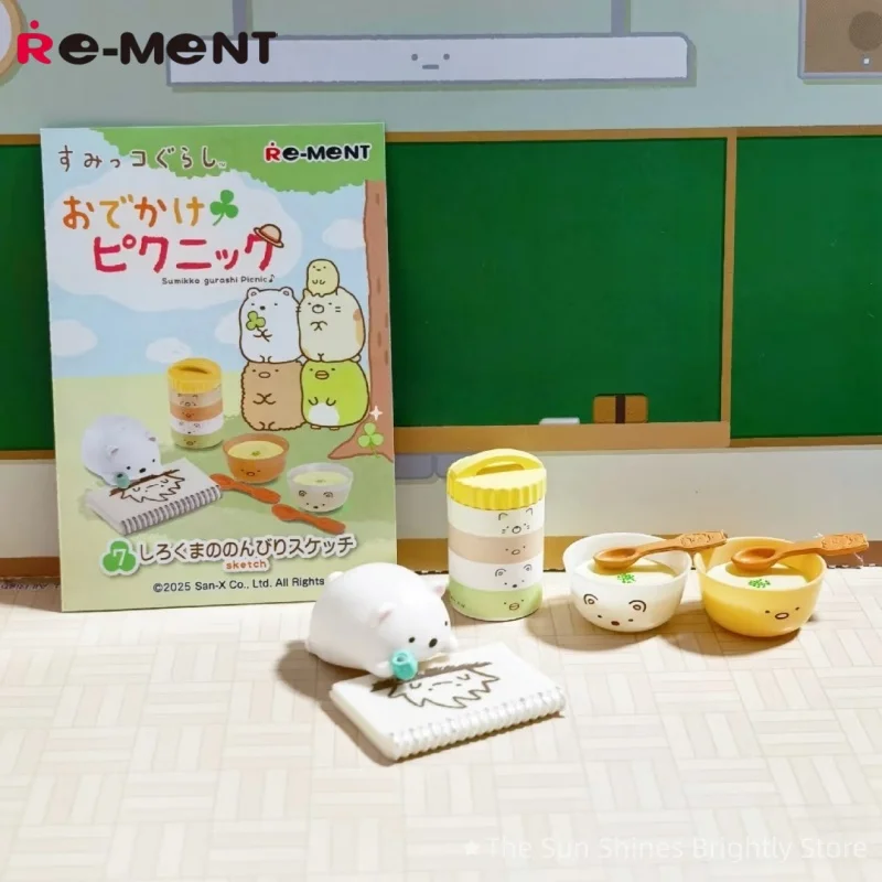 Re-Ment Spot Corner Creatures Picnic en miniatura Bento sándwich rollo de arroz y verduras caja ciega decoraciones acción juguete coleccionable
